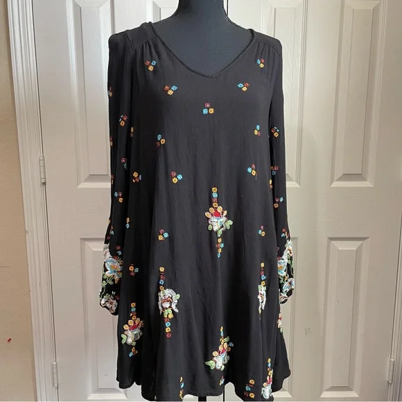 Free People | Dresses | Free People Embroidered Oxford Mini Dress | Poshmark